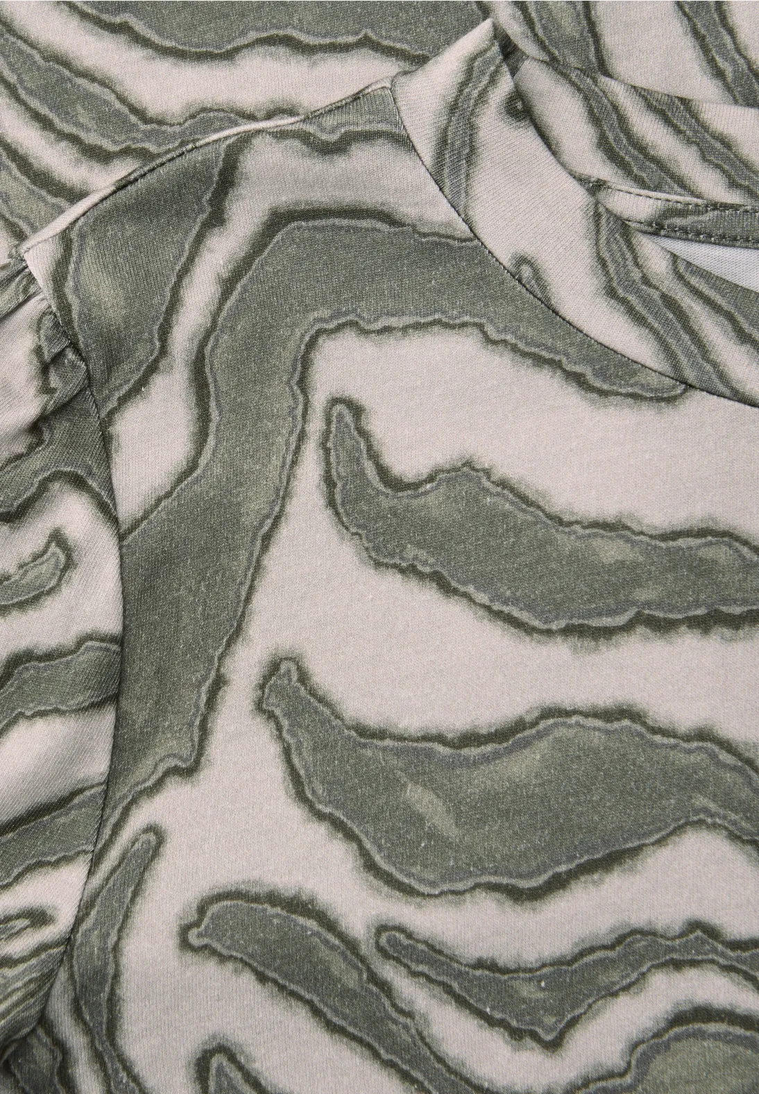 Street One Studio Print Shirt Puff Sleeve - Lichen Green