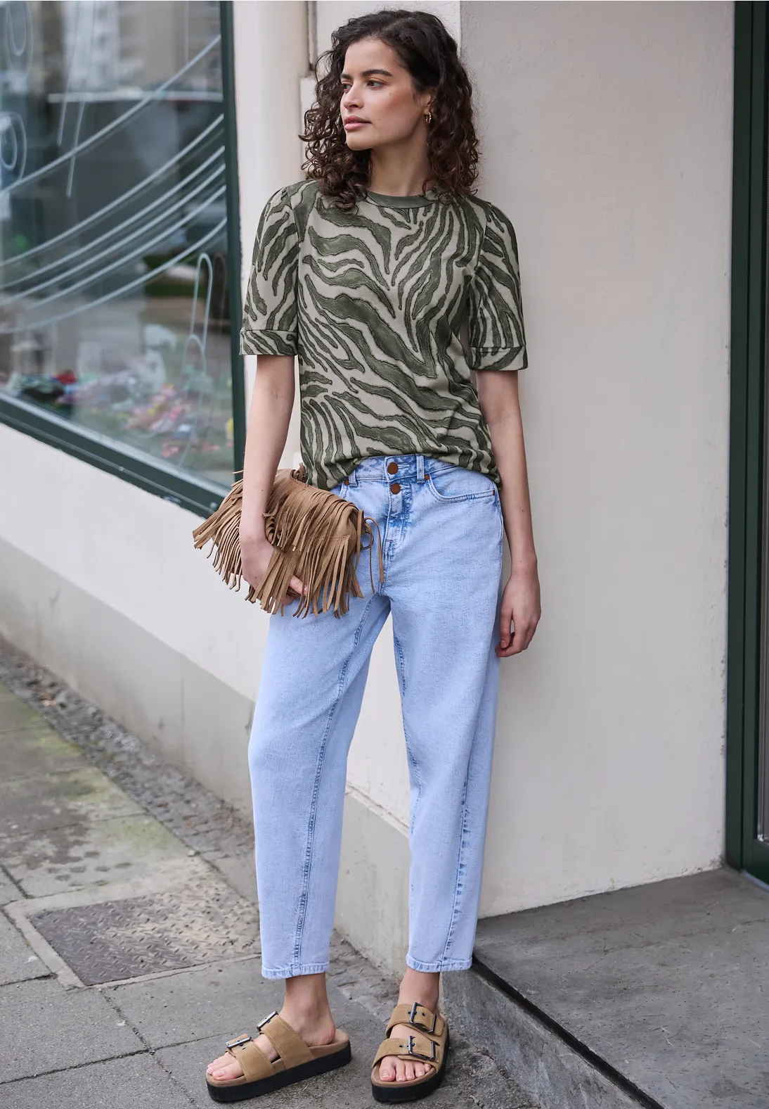 Street One Studio Print Shirt Pofmouw - Lichen Green