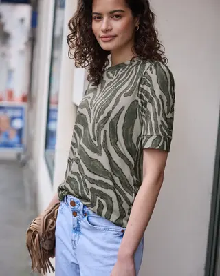 Street One Studio Print Shirt Pofmouw - Lichen Green