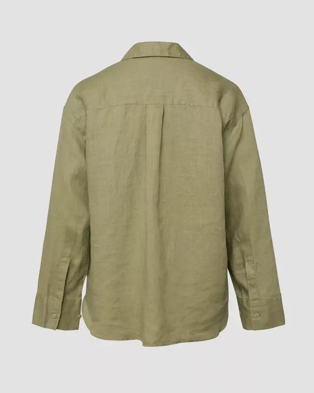 S. Oliver Linnen Blouse - Olive Green