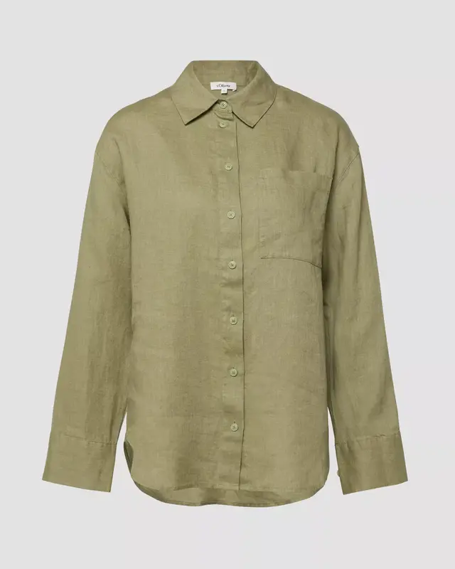 S. Oliver Linnen Blouse - Olive Green