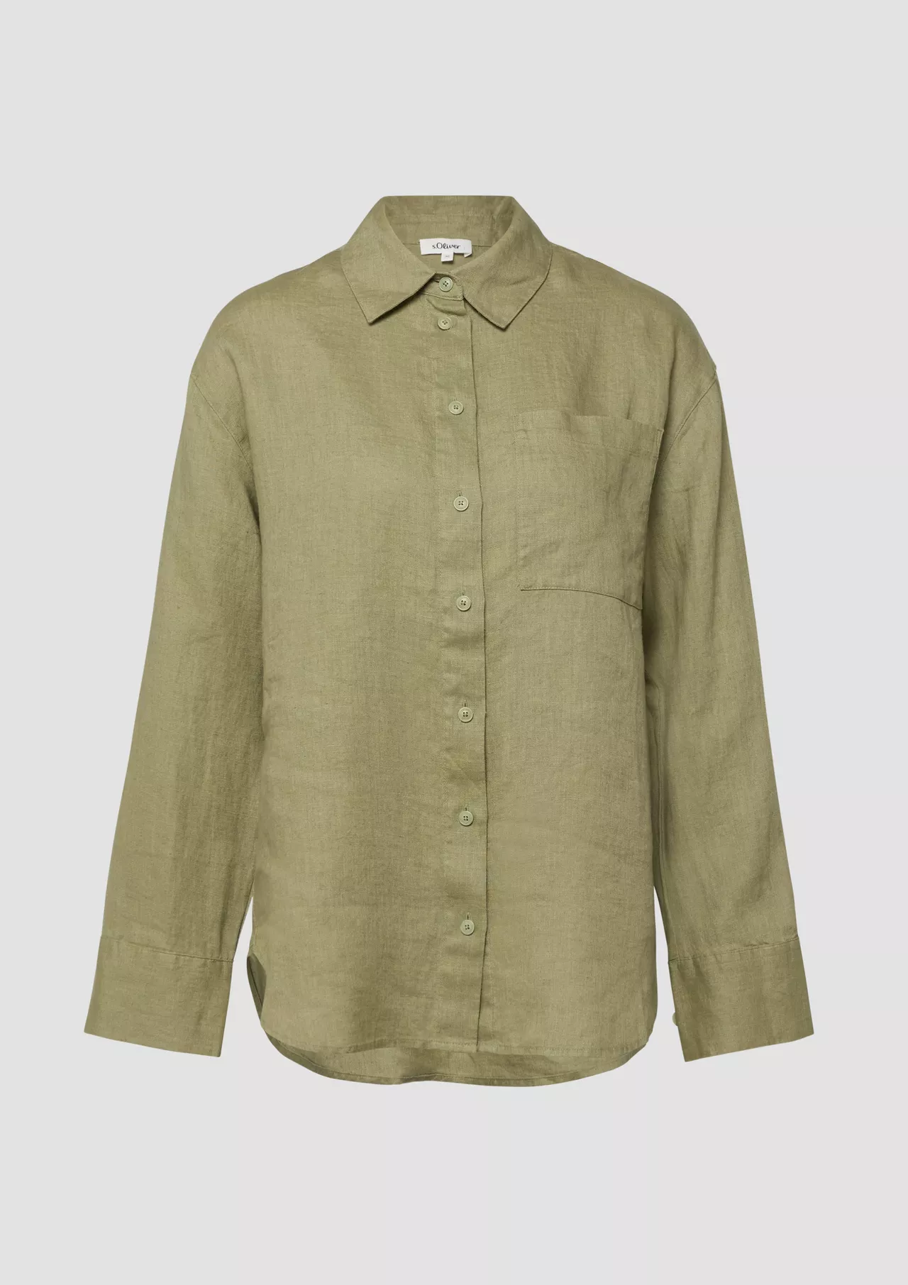 S. Oliver Linen Bluse - Olive Green | - Cotton Blues