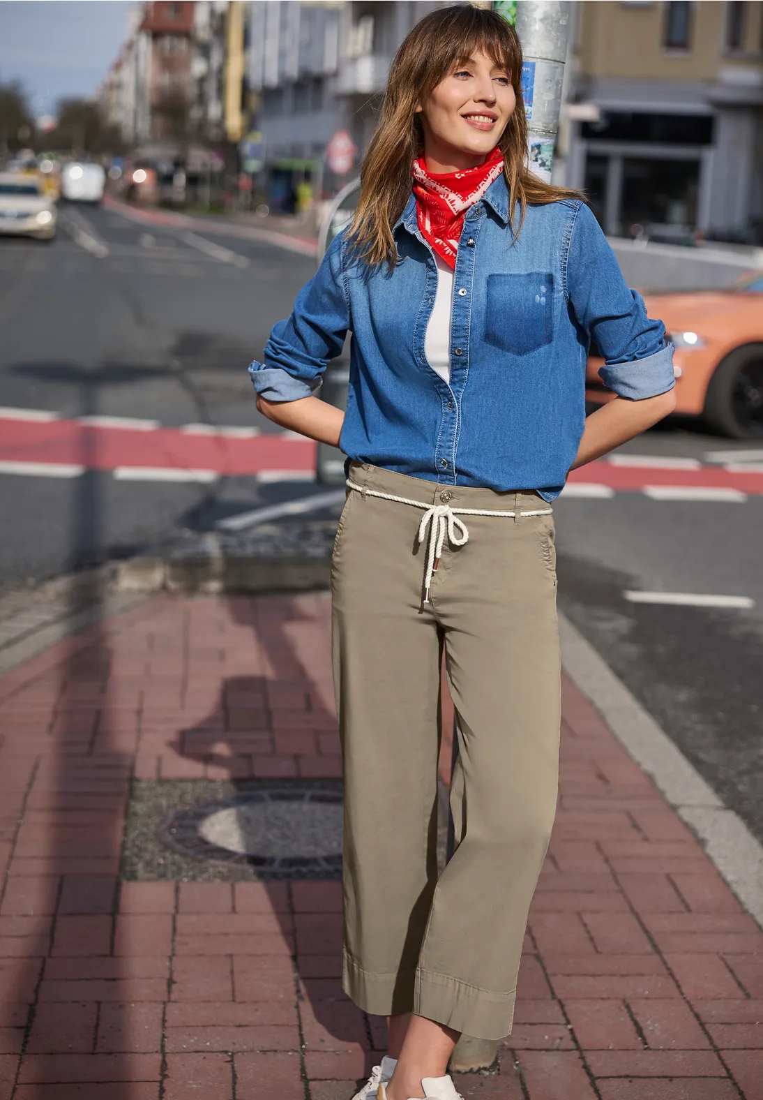 Street One Studio Papertouch Pants - Silent Sand | - Cotton Blues