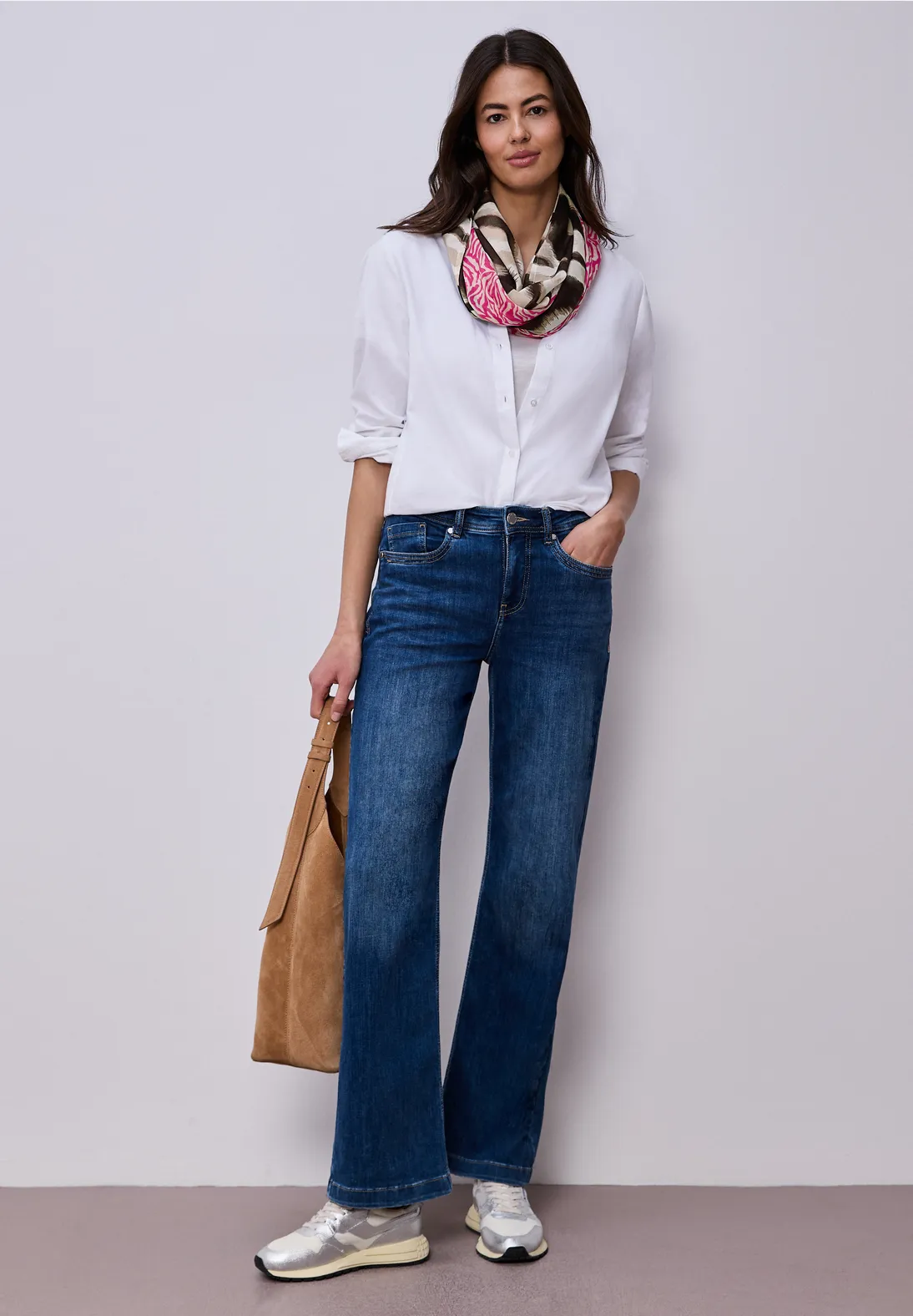 Street One Modal Schal mit Print - Magenta Dream