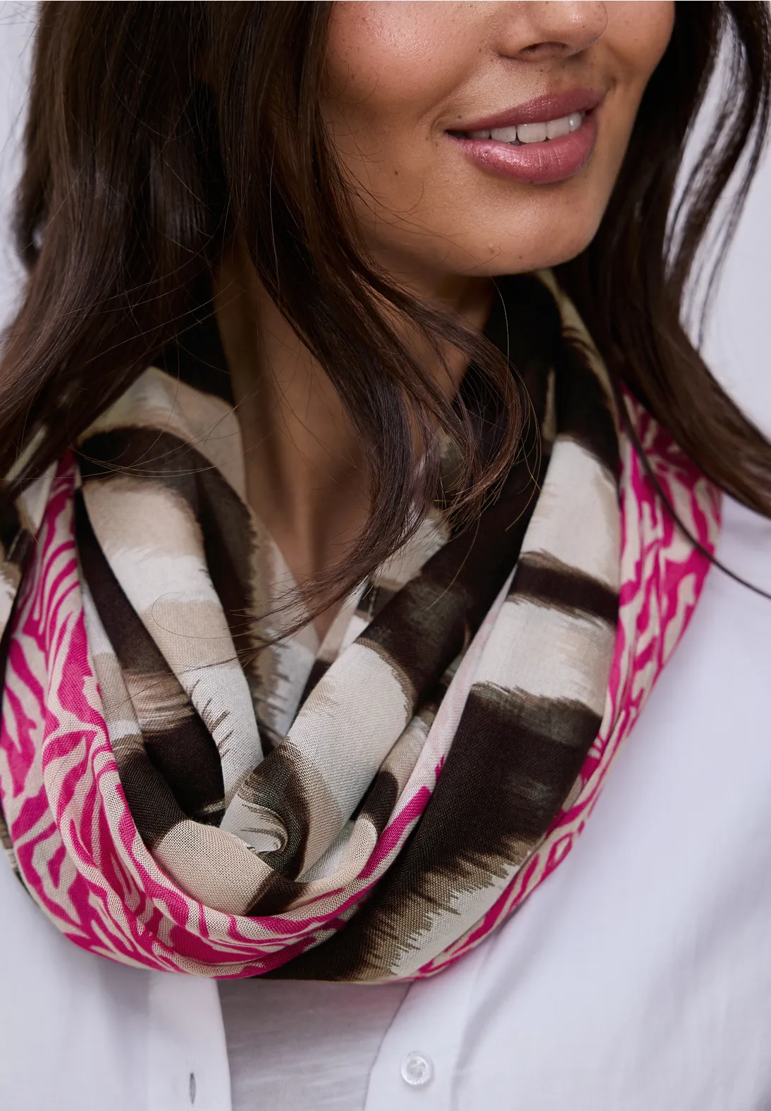 Street One Modal Lussjaal Print - Magenta Dream