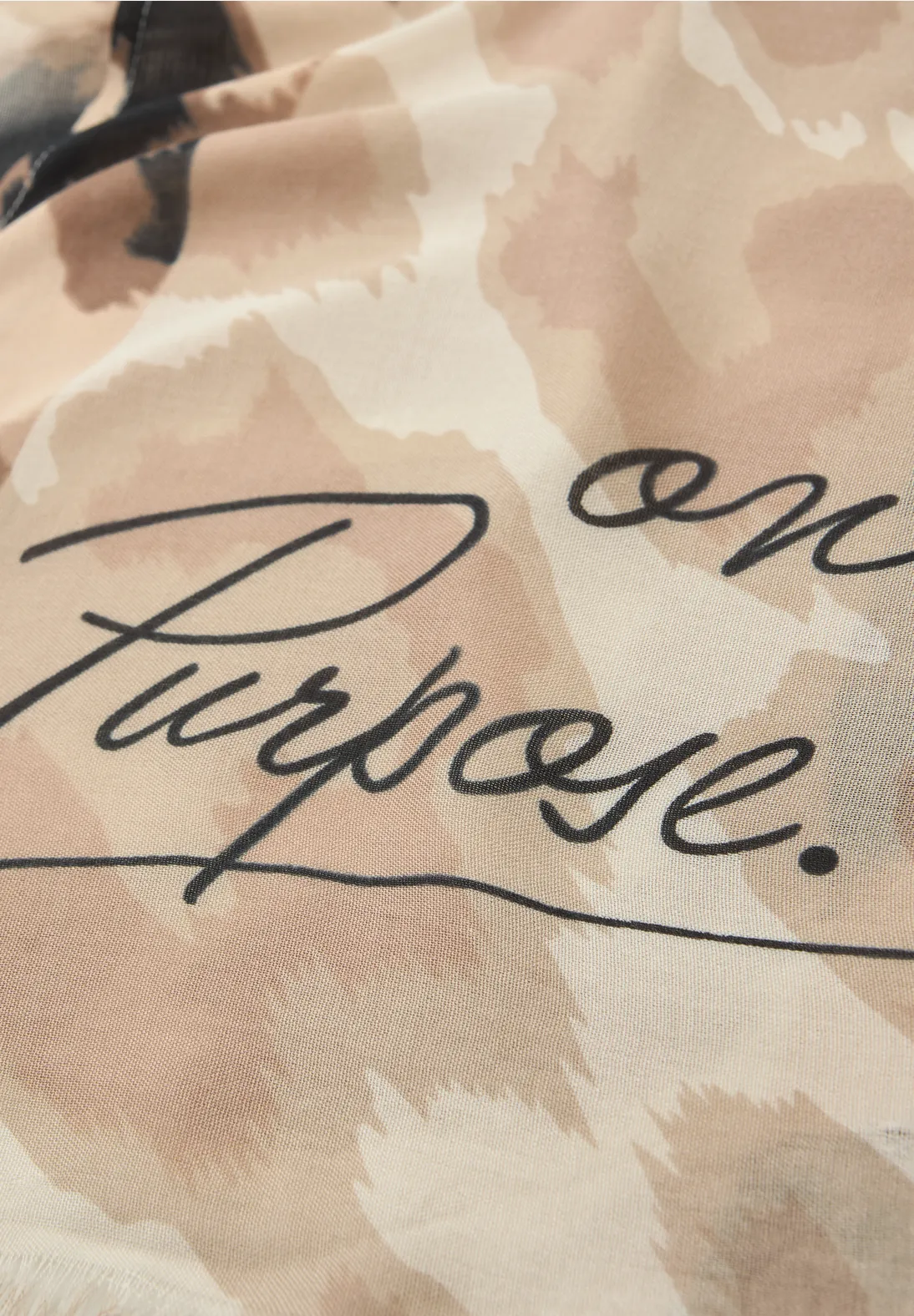 Street One Scarf with Leo Print - Timeless Beige