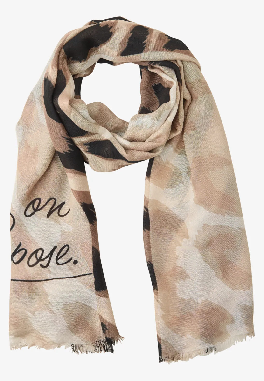 Street One Lange Sjaal Leo Patroon - Timeless Beige