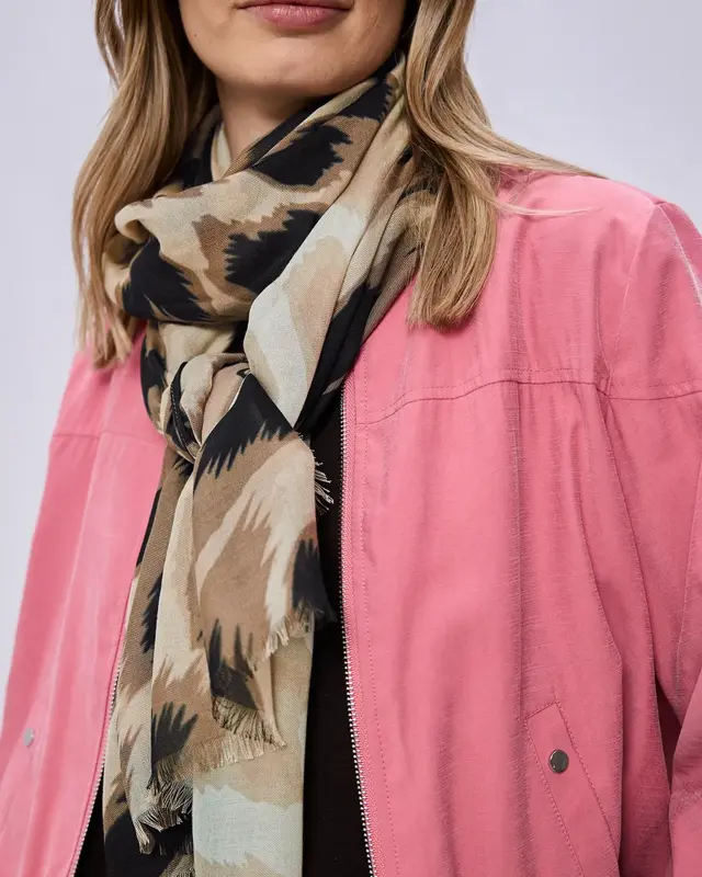 Street One Lange Sjaal Leo Patroon - Timeless Beige