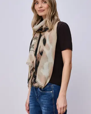 Street One Lange Sjaal Leo Patroon - Timeless Beige