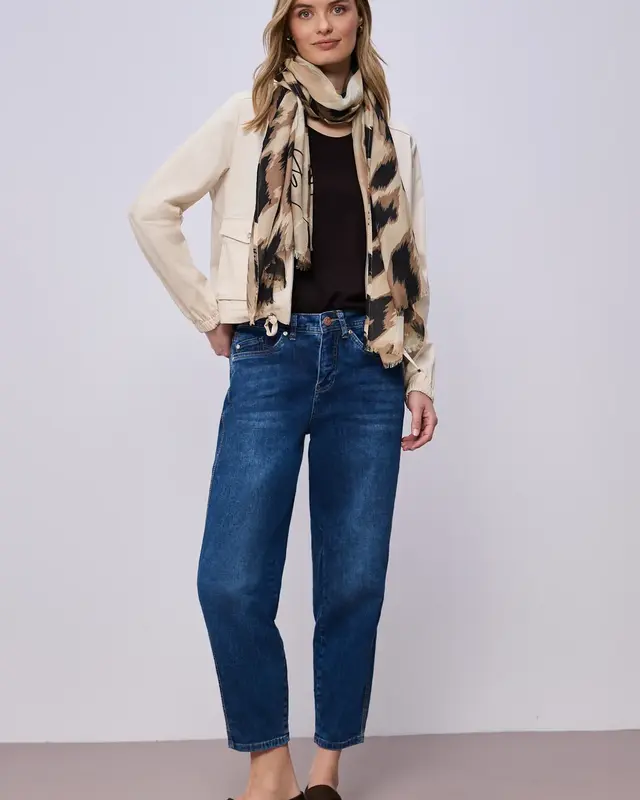 Street One Schal mit Leo Muster - Timeless Beige