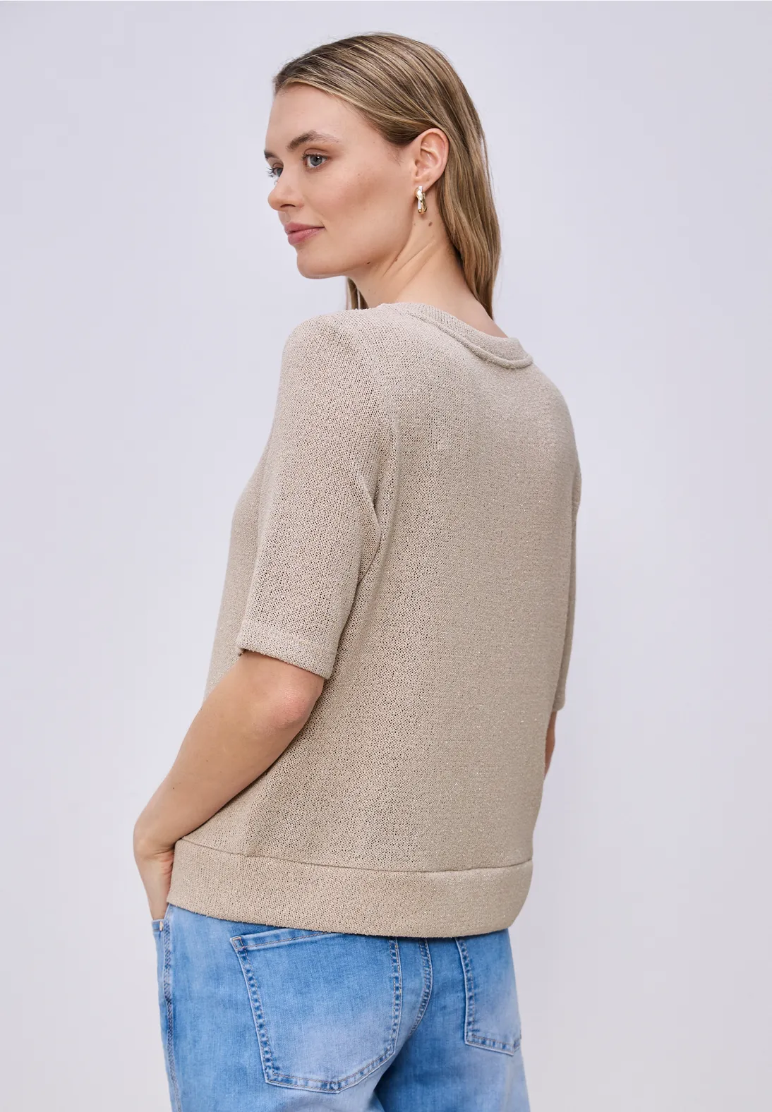 Street One Shirt mit Glitzer Look - Clay Sand