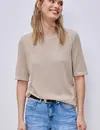 Street One Shirt met een Glitter Look - Clay Sand