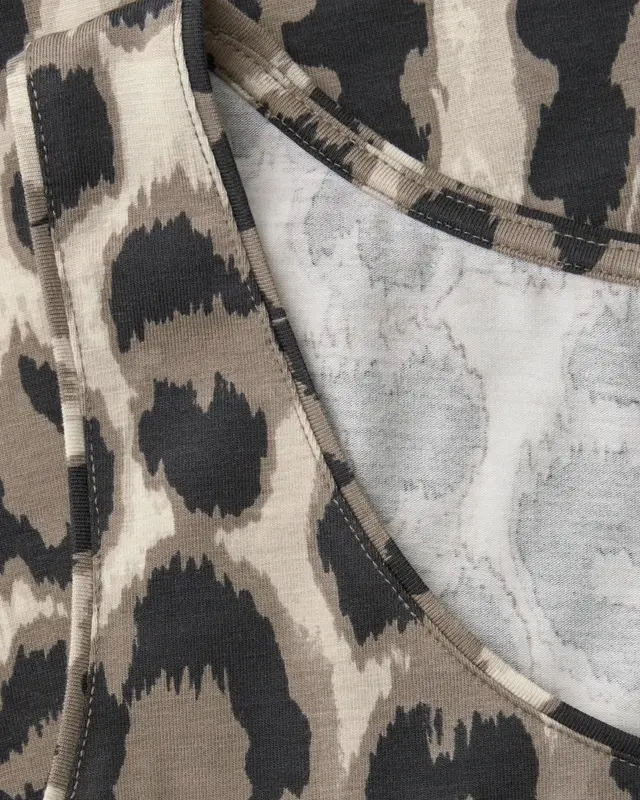 Street One Basic Top Leo Print Anni - Timeless Beige