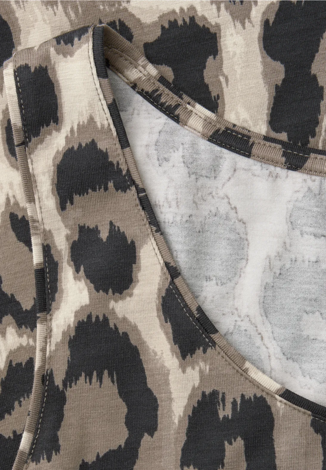 Street One Basic Top Leo Print Anni - Timeless Beige