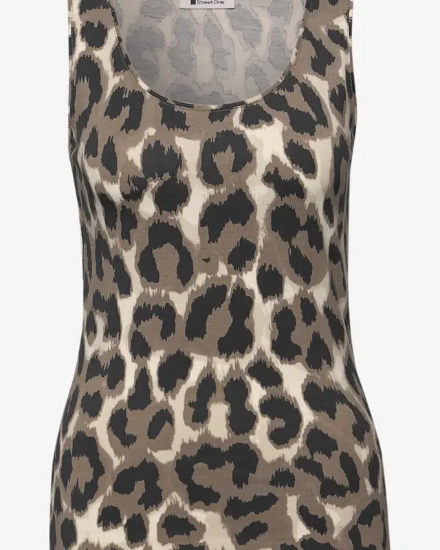 Street One Basic Top Leo Muster Anni - Timeless Beige