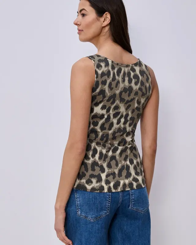 Street One Basic Top Leo Patroon Anni - Timeless Beige