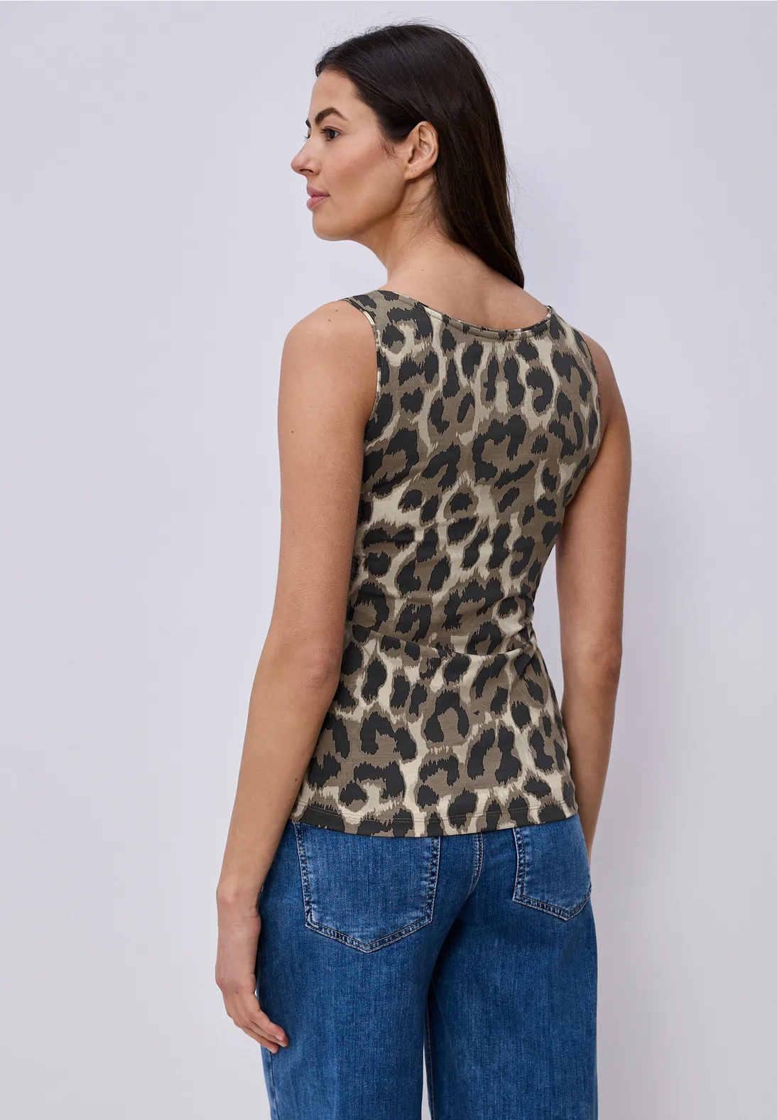 Street One Basic Top Leo Muster Anni - Timeless Beige