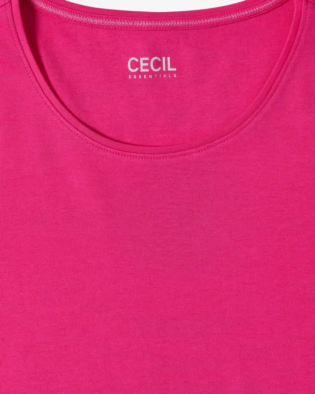 Cecil T-Shirt in Unifarbe Lena - Beetroot Pink