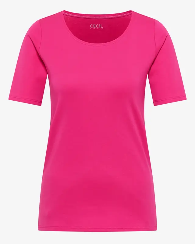 Cecil Organic T-Shirt Lena - Beetroot Pink