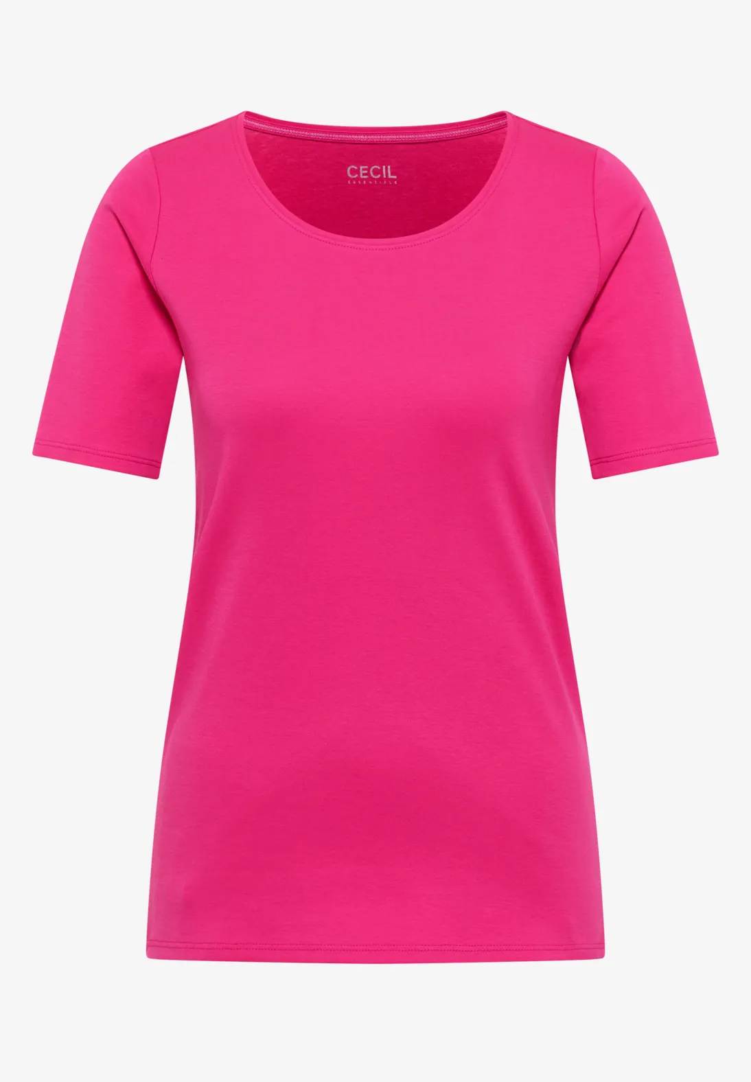 Cecil T-Shirt in Unifarbe Lena - Beetroot Pink