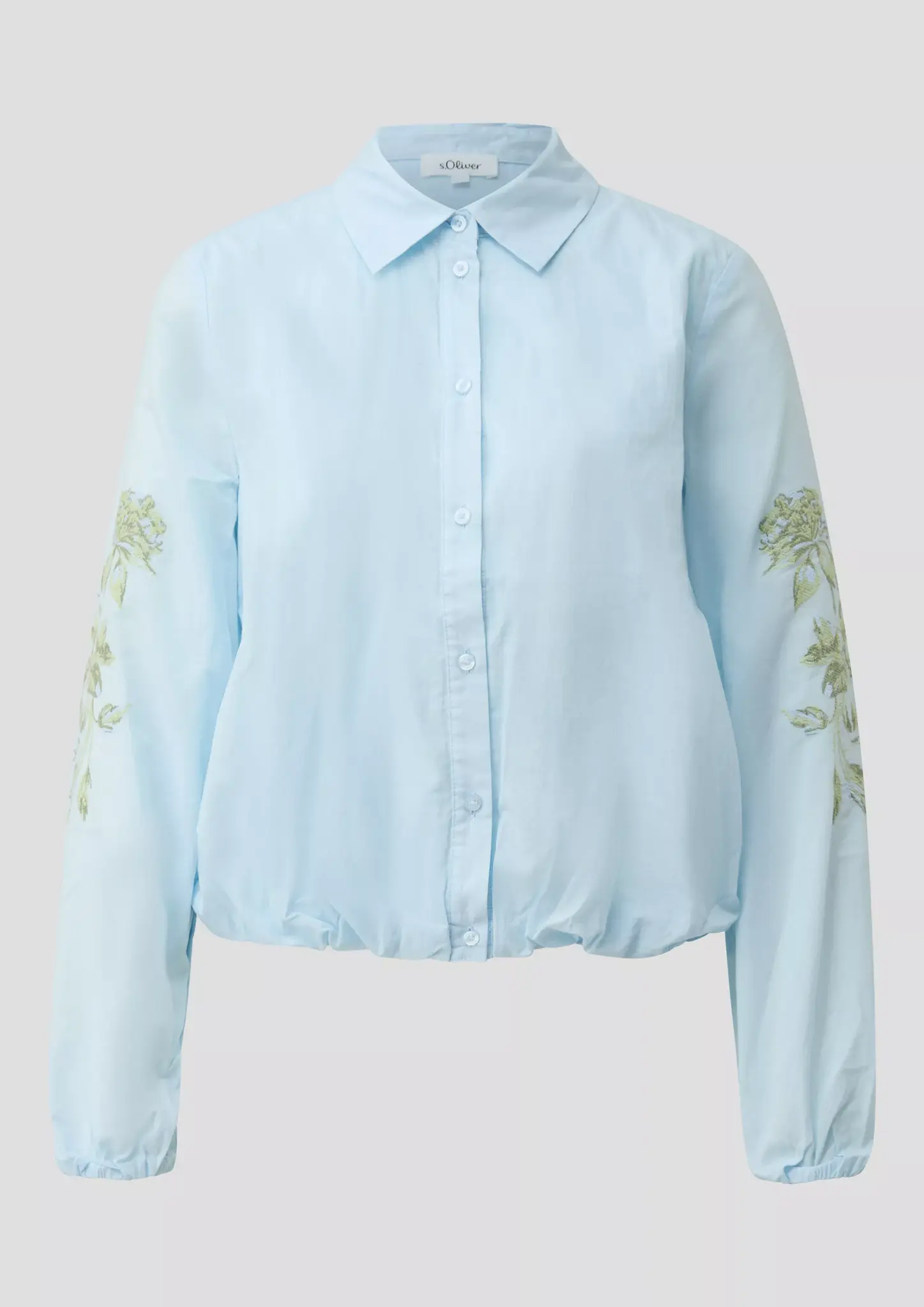 S. Oliver Blouse with Embroidery - Light Blue | - Cotton Blues