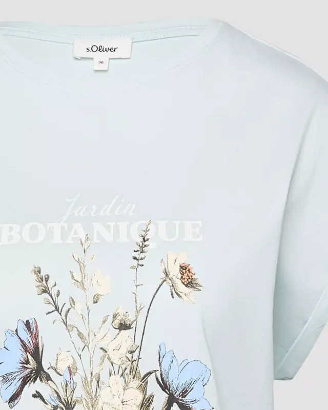 S. Oliver T-Shirt Frontprint - Blue