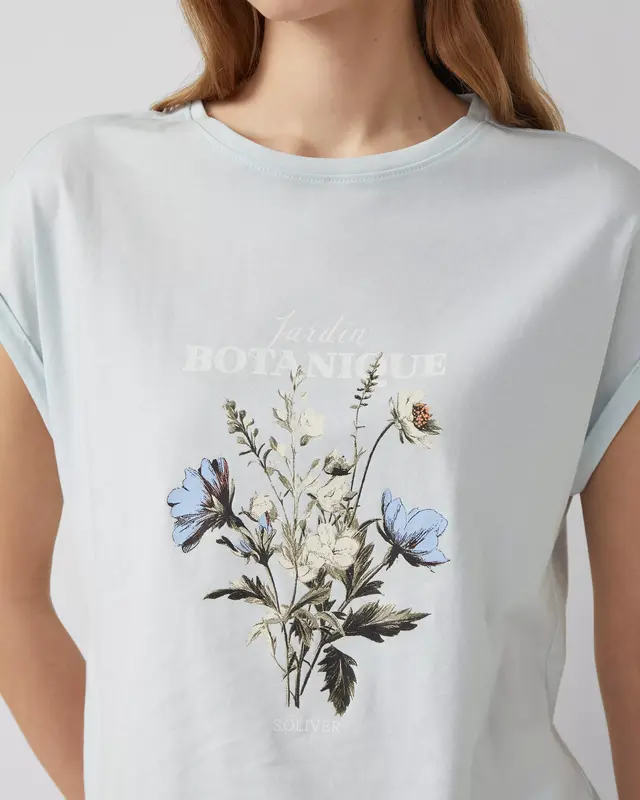 S. Oliver T-Shirt Frontprint - Blue