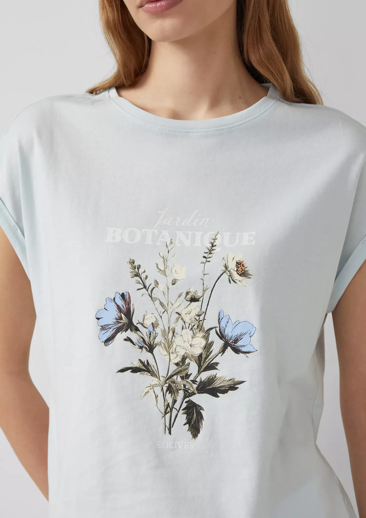 S. Oliver T-Shirt Frontprint - Blue