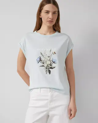 S. Oliver T-Shirt Frontprint - Blue