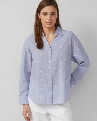 S. Oliver Blouse with Embroidery - Blue
