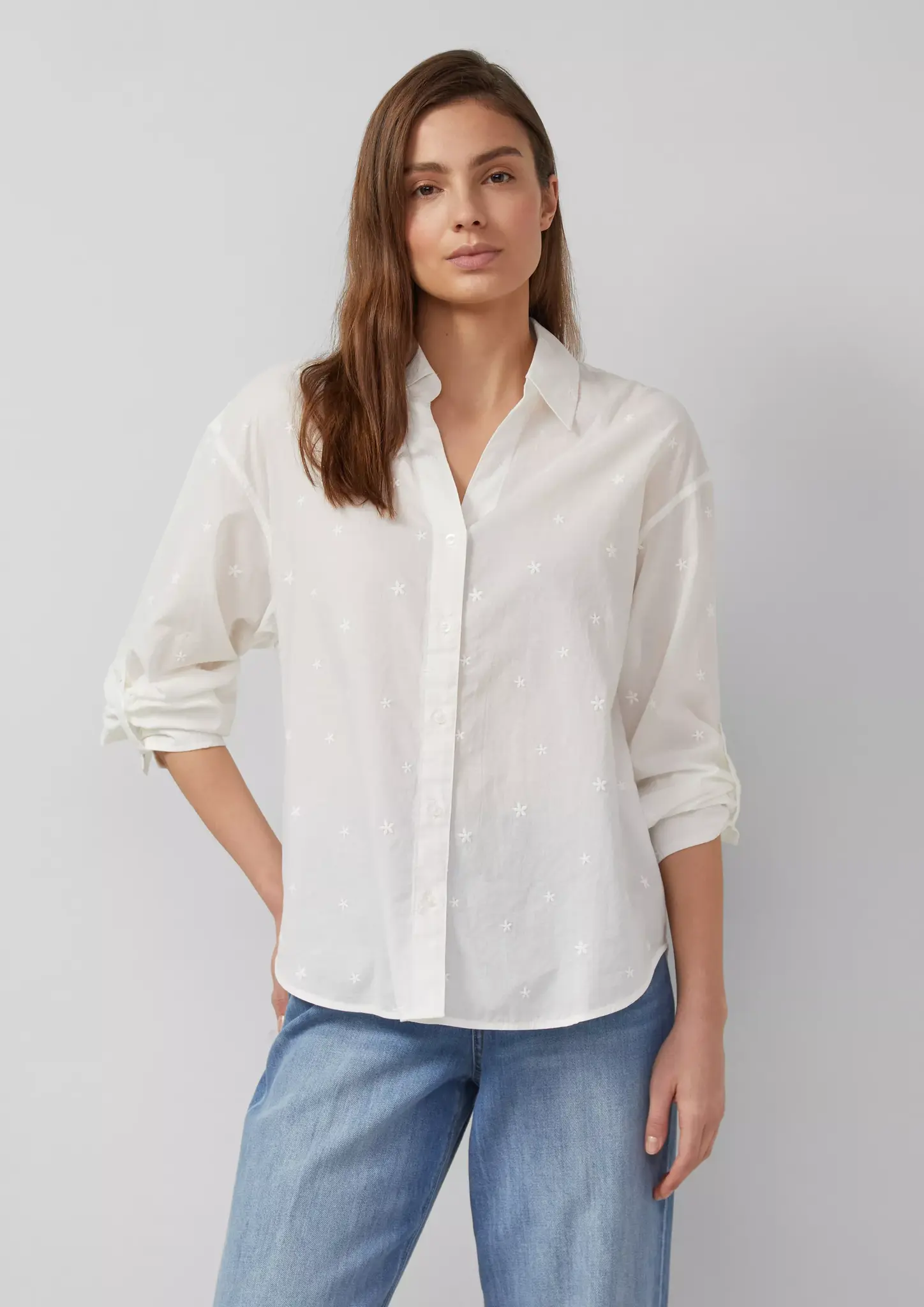 S. Oliver Geborduurde Blouse - Cream