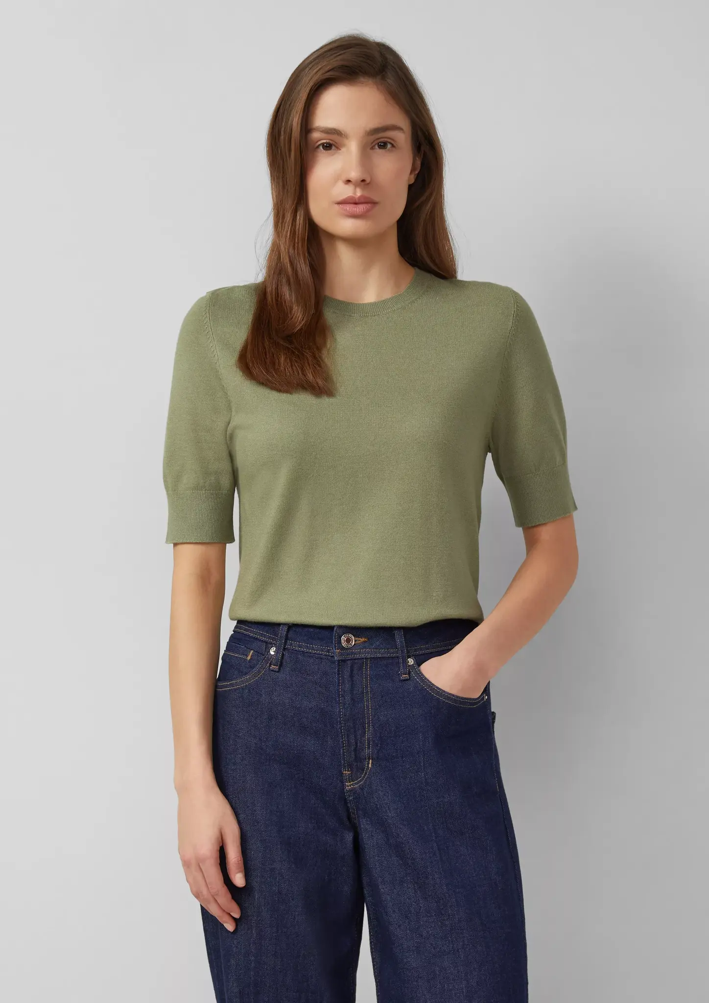 S. Oliver Short Sleeve Jumper - Olive Green