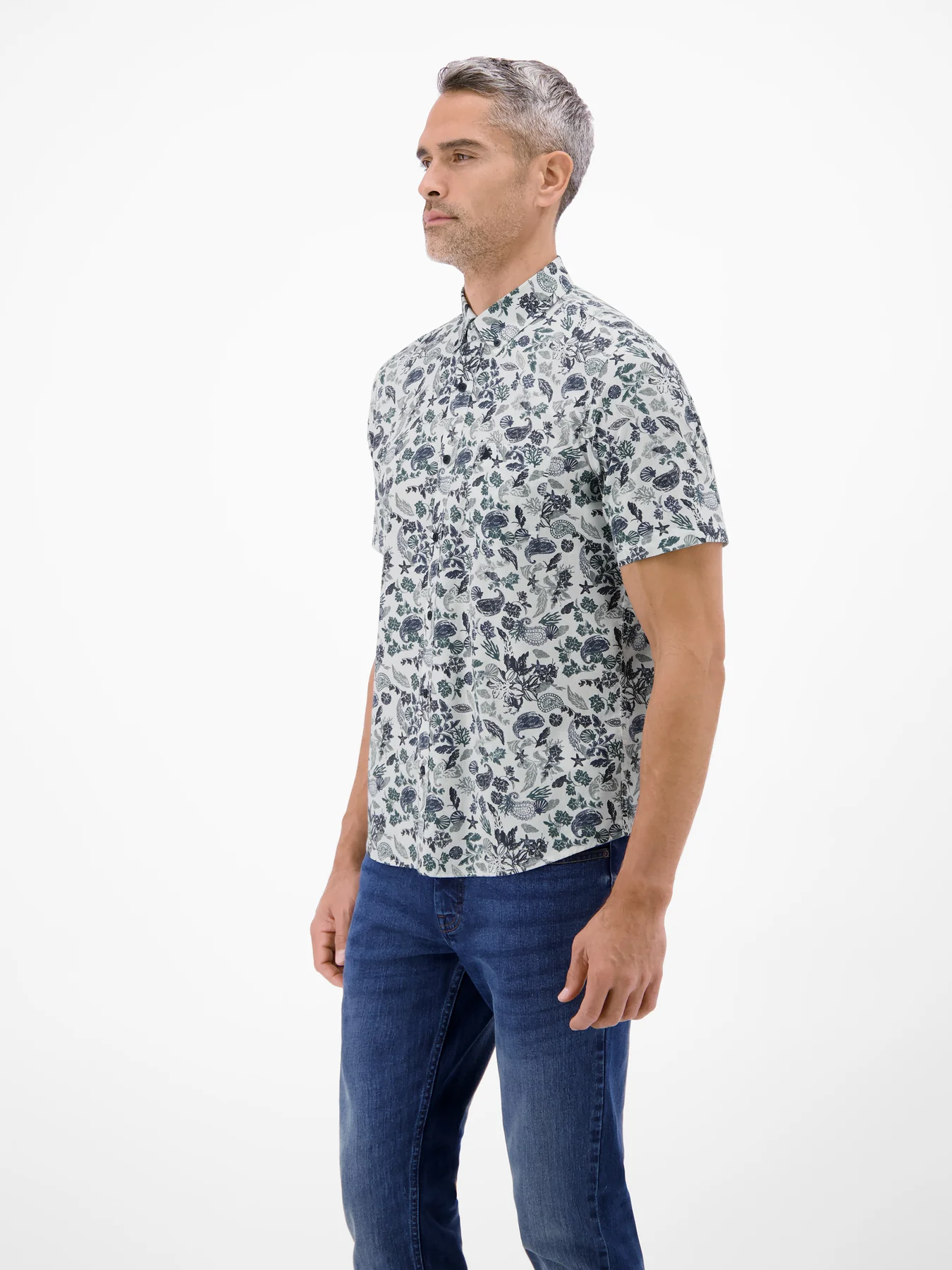 Lerros Kurzarm Shirt - Broken White