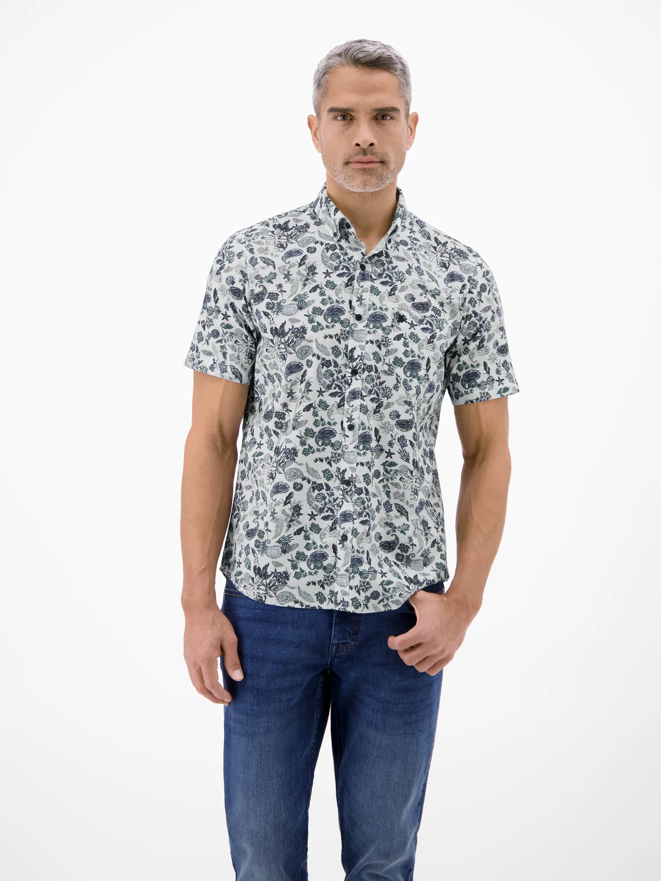 Lerros Kurzarm Shirt - Broken White