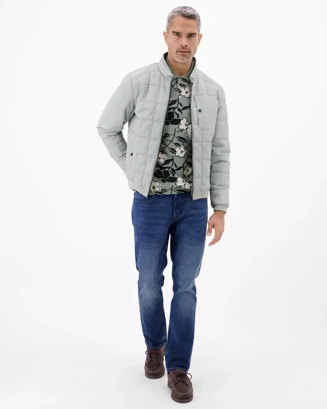 Lerros Poloshirt Floral Print - Storm Grey