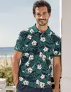 Lerros Poloshirt Blumenprint - Soft Teal