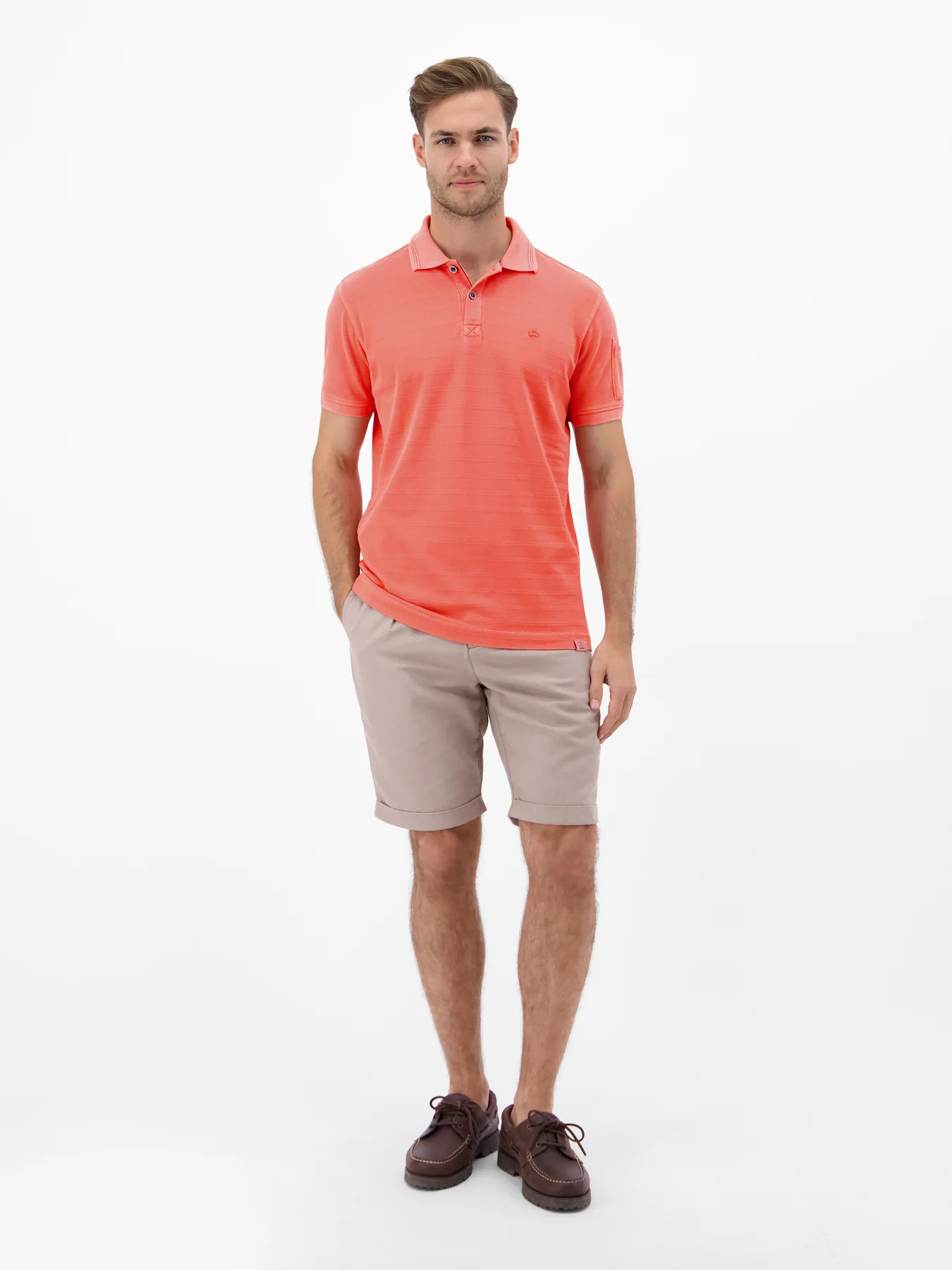 Lerros Poloshirt, Streifen Piqué - Vivid Red
