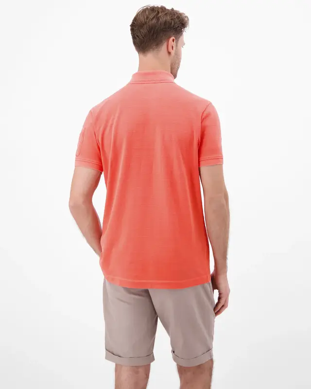 Lerros Poloshirt, Gestreepte Piqué - Vivid Red
