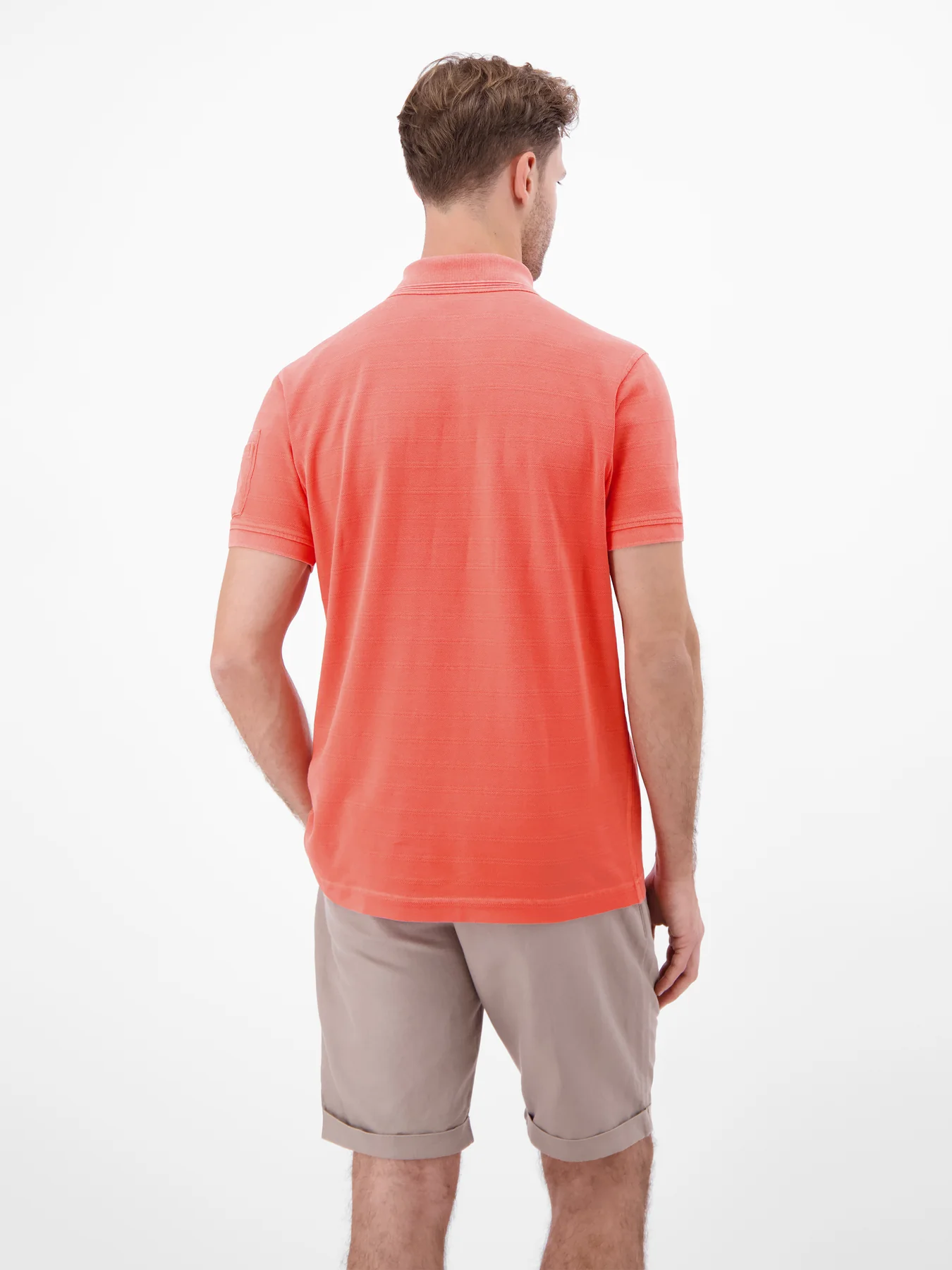 Lerros Poloshirt, Striped Piqué - Vivid Red