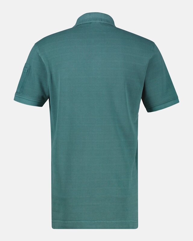 Lerros Poloshirt, Gestreepte Piqué - Soft Teal