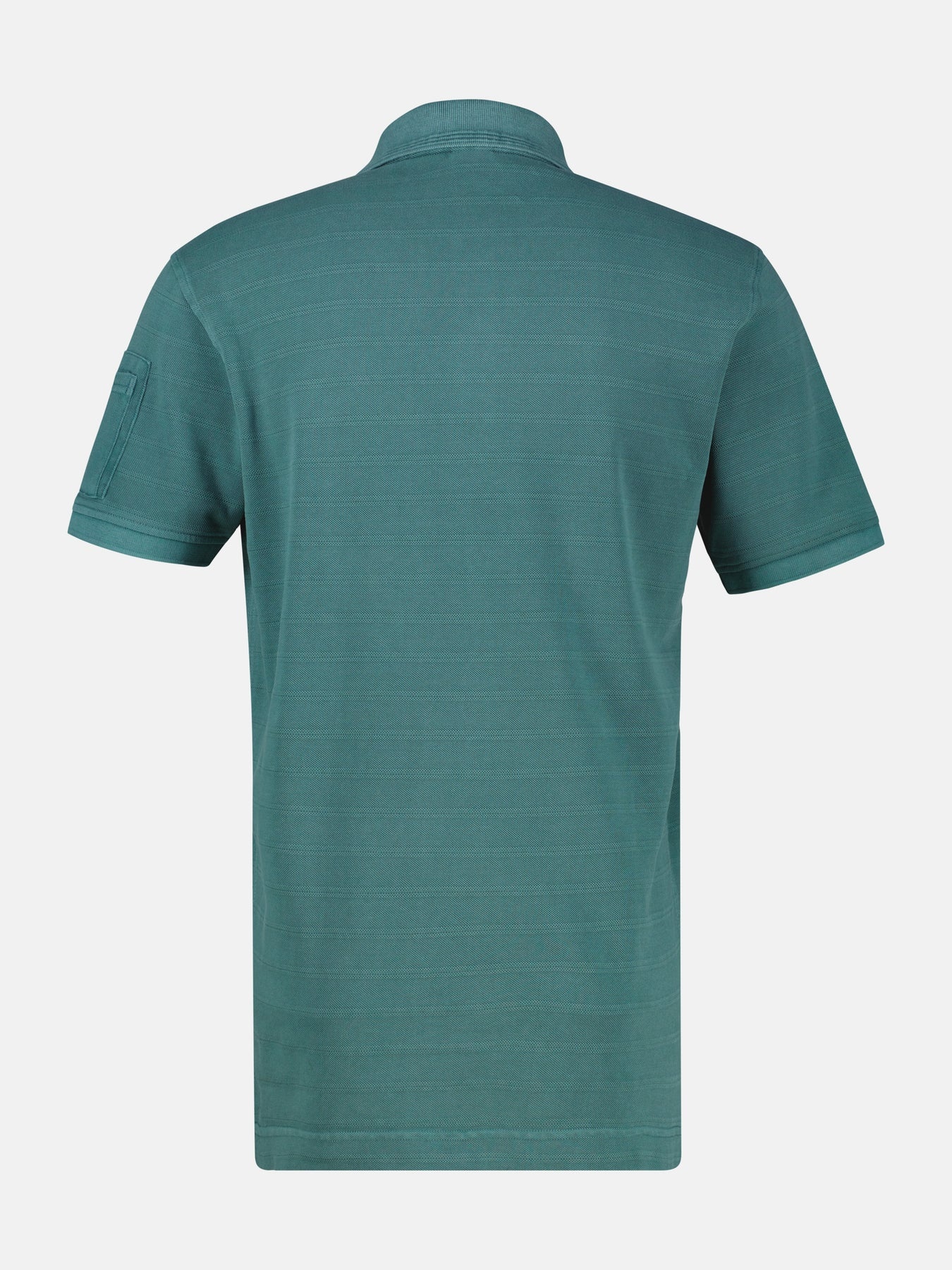 Lerros Poloshirt, Striped Piqué - Soft Teal