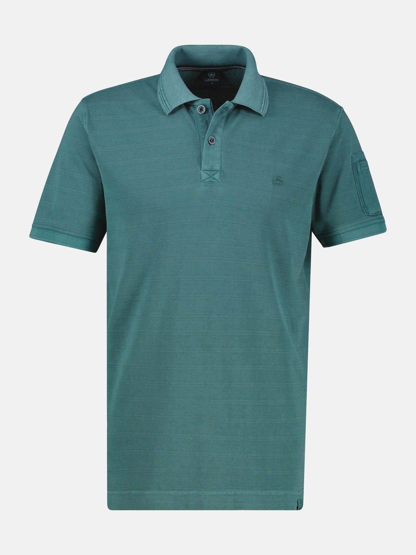 Lerros Poloshirt, Striped Piqué - Soft Teal