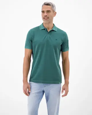 Lerros Poloshirt, Gestreepte Piqué - Soft Teal