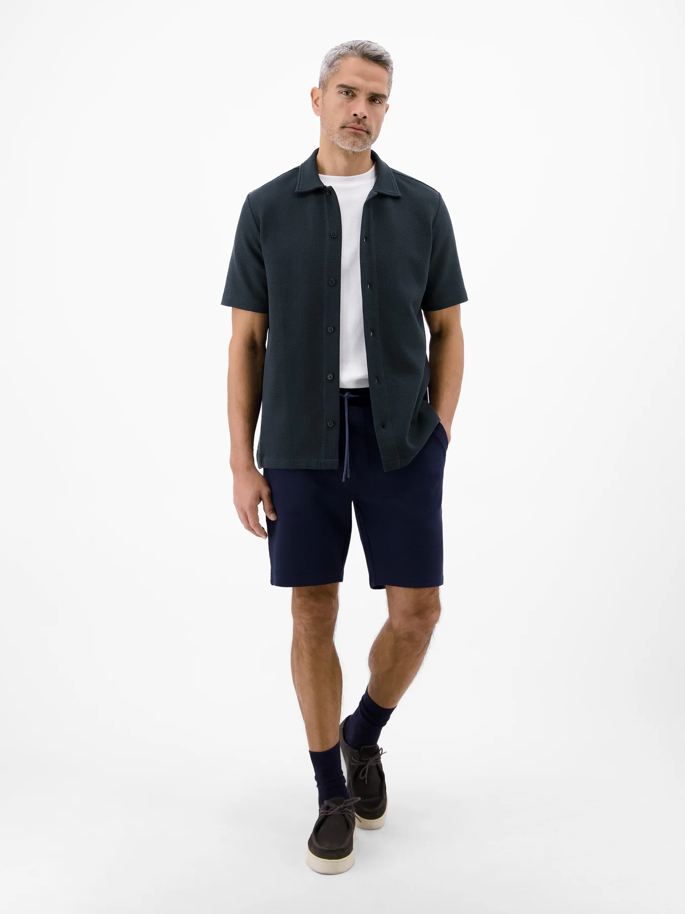 Lerros Poloshirt Lange Knopfleiste - Classic Navy