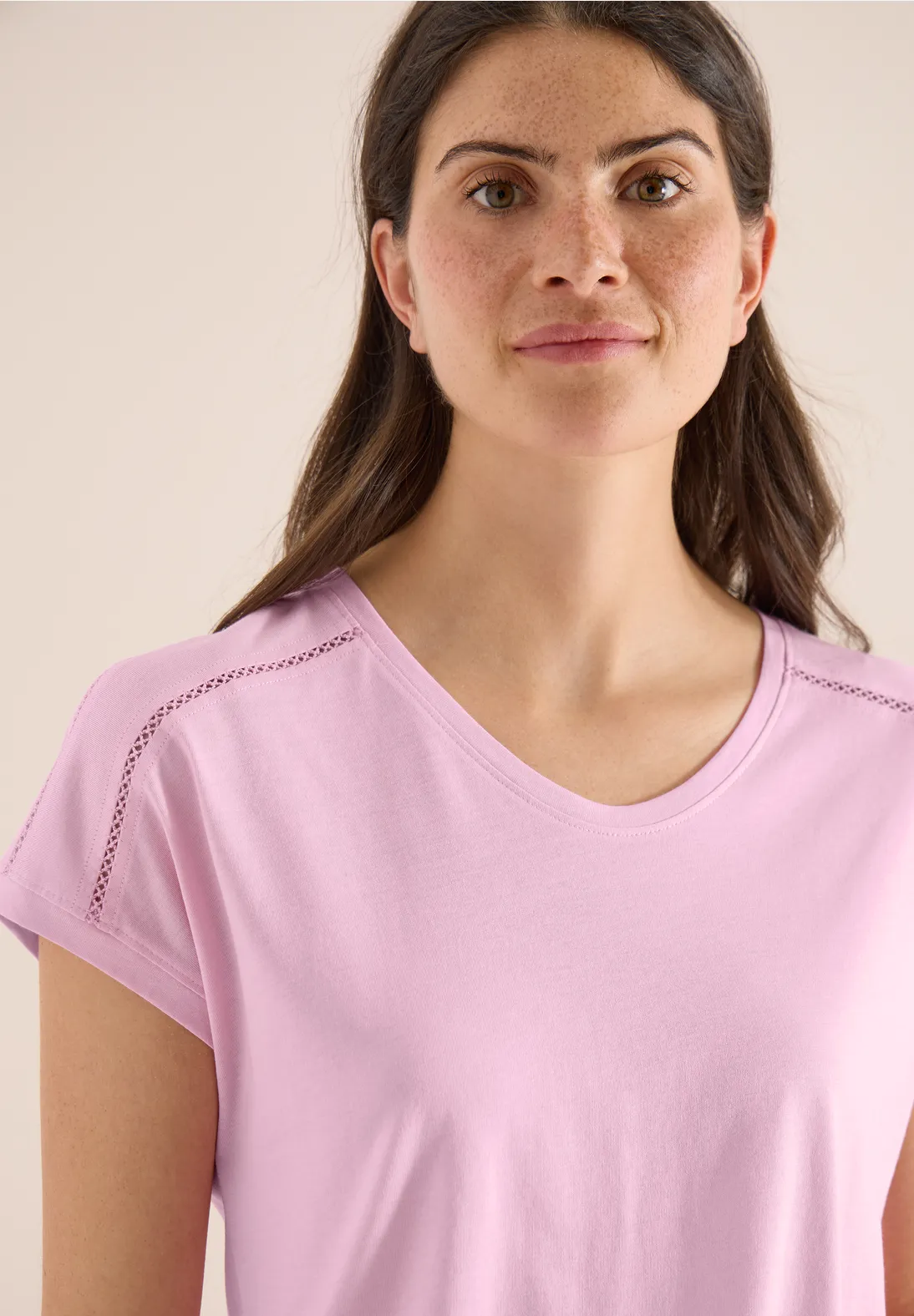 Cecil V-hals Shirt - Light Blush Rose