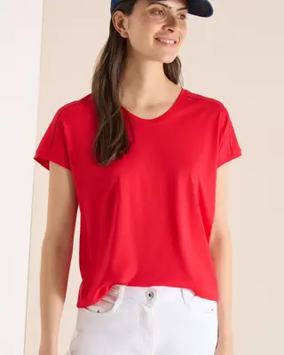 Cecil V-Neck Shirt - Glazed Apple Red