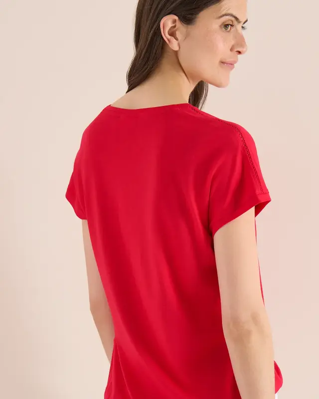 Cecil V-hals Shirt - Glazed Apple Red