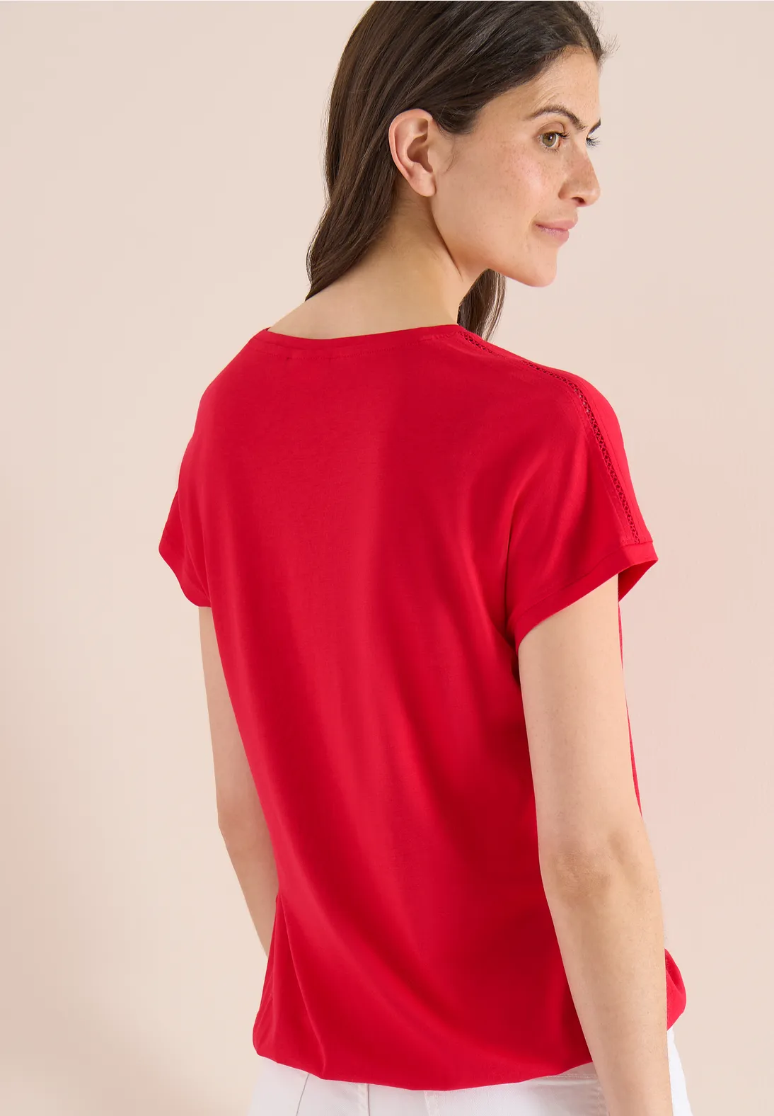 Cecil V-hals Shirt - Glazed Apple Red