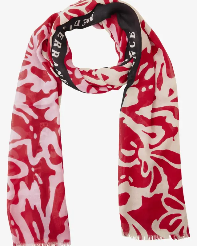 Street One Modal Schal Blumenmuster - Salsa Red