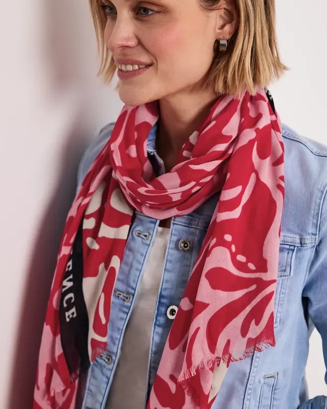 Street One Modal Sjaal Bloemenpatroon - Salsa Red